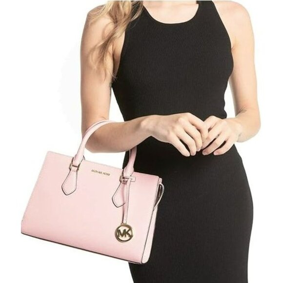 ❤️Michael Kors Sheila Medium Triple Compartment Satchel Bag Dusty Pink New - Picture 1 of 6
